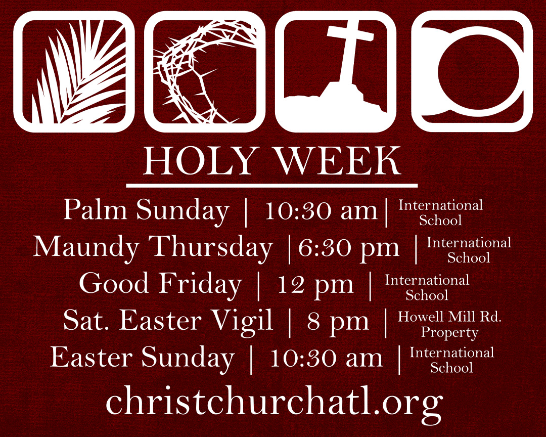 Holy Week Schedule online